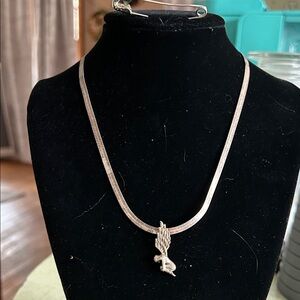 Sterling Silver  3D praying Angel pendant Necklace with sterling chain